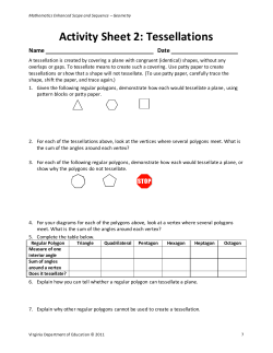 Activity Sheet 2: Tessellations