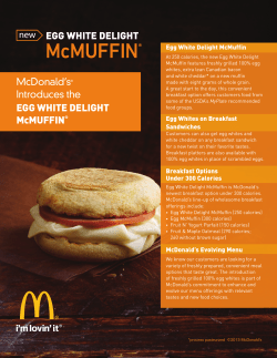 McDonald`s&reg; Introduces the EGG WHITE DELIGHT McMUFFIN&reg;
