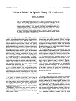 Echoes of Echoes? An Episodic Theory of Lexical Access