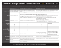 Overdraft Coverage Options - Personal Accounts