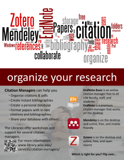 organize your research - UW