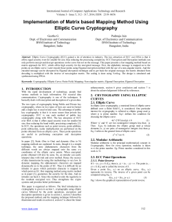 Implementation of Matrix based Mapping Method Using Elliptic