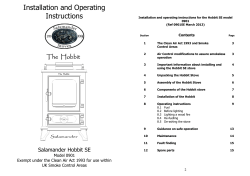 The Hobbit SE Installation and Operating