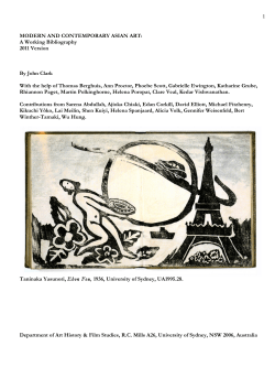 Modern and Contemporary Asian Art: A Working Bibliography