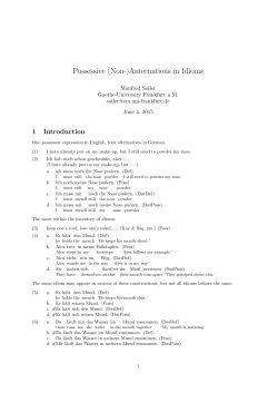 Possessive (Non-)Anternations in Idioms