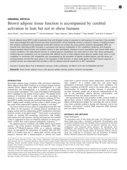 Brown adipose tissue function is accompanied by cerebral activation