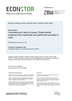 Experimental Evidence from Matrilineal and Patriarchal Societies in