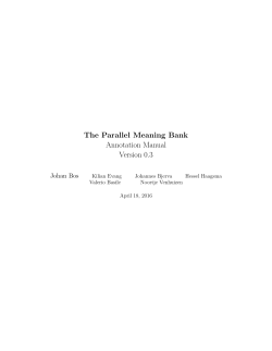 The Parallel Meaning Bank Annotation Manual Version 0.3