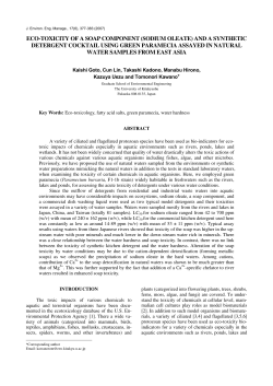 eco-toxicity of a soap component (sodium oleate) and a