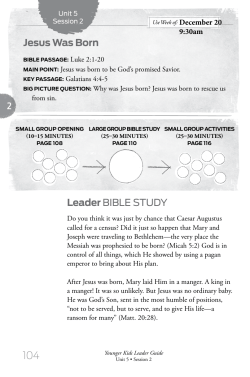 Leader BIBLE STUDY Jesus Was Born