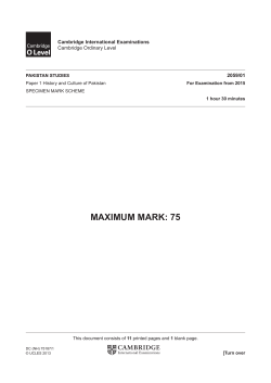 maximum mark: 75 - Cambridge International Examinations
