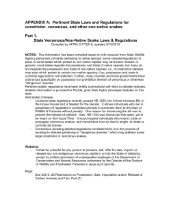 Venomous Snake Regs: