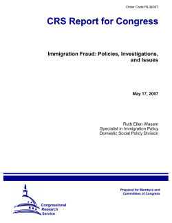 Immigration Fraud: Policies, Investigations, and Issues