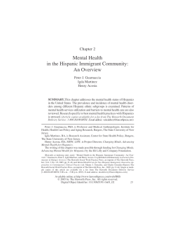Mental Health in the Hispanic Immigrant Community