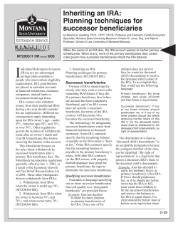 Inheriting an IRA: Planning techniques for successor beneficiaries