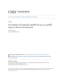 An Analysis of materials suitable for use as a pitfall trap in a desert