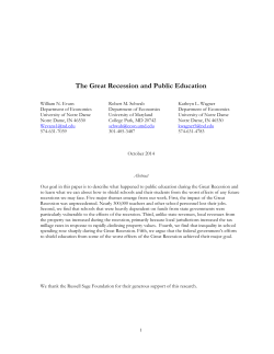 The Great Recession and Public Education