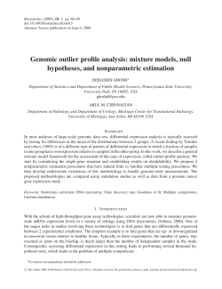 Genomic outlier profile analysis: mixture models, null hypotheses