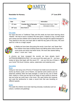 Nursery Newsletter - Amity International School