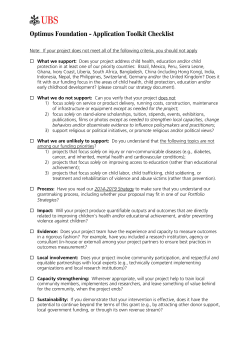 Application Toolkit Checklist