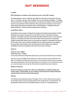 Location SAIT Residence is located on the north-east