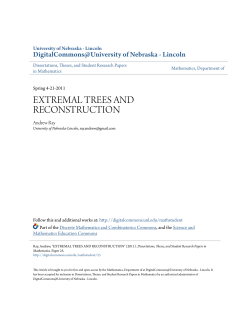 extremal trees and reconstruction - DigitalCommons@University of