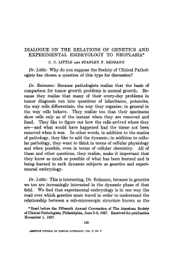 DIALOGUE ON THE RELATIONS OF GENETICS AND
