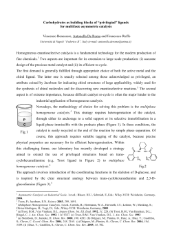 Carbohydrates as building blocks of &ldquo;privilegiad&rdquo; ligands