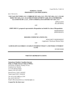 Court File No. T-662-16 FEDERAL COURT PROPOSED CLASS
