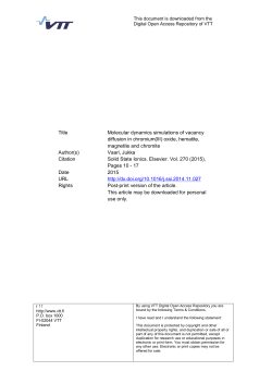 Title Molecular dynamics simulations of vacancy diffusion in