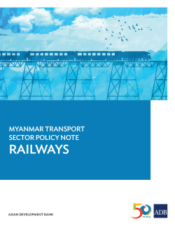 Myanmar Transport Sector Policy Note: Railways