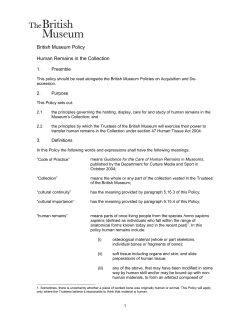 British Museum Policy Human Remains in the Collection
