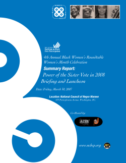 Power of the Sister Vote in 2008 - The National Coalition on Black