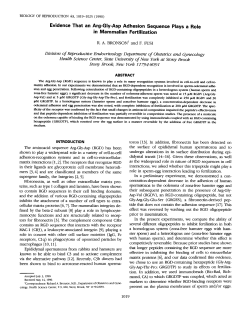 Evidence That an Arg-Gly-Asp Adhesion Sequence Plays a Role in