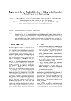 Improvement of n-ary Relation Extraction by Adding Lexical