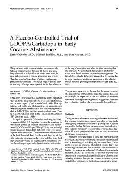 A Placebo-Controlled Trial of L-DOPA/Carbidopa in Early