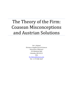 The Theory of the Firm: Coasean Misconceptions and Austrian