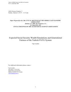 Social Security Wealth Series for Turkey: Calculations, Assumptions