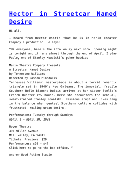 Hector in Streetcar Named Desire,Wendy Tremont King gets cast in