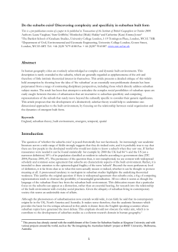Do the suburbs exist? Discovering complexity and specificity