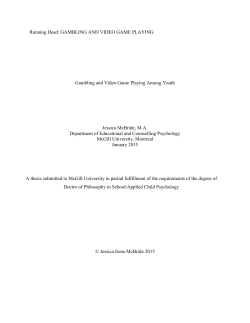 GAMBLING AND VIDEO GAME PLAYING