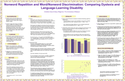 Nonword Repetition and Word/Nonword Discrimination: Comparing