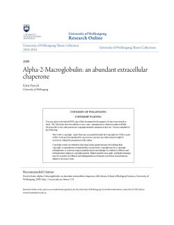 Alpha-2-Macroglobulin: an abundant - Research Online