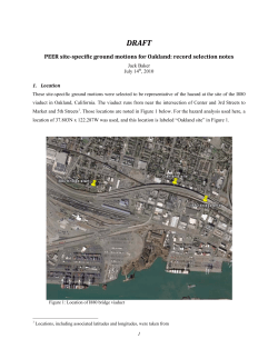 Draft report documenting selected ground motions and the methods