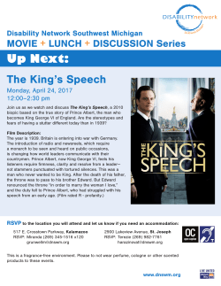 Up Next: The King`s Speech - Disability Network Southwest Michigan