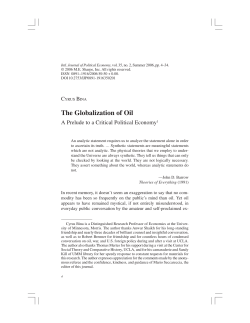 The Globalization of Oil