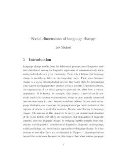 Social dimensions of language change