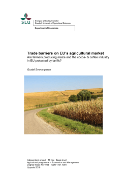 Trade barriers on EU`s agricultural market