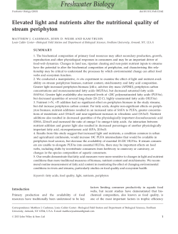 Elevated light and nutrients alter the nutritional quality of stream