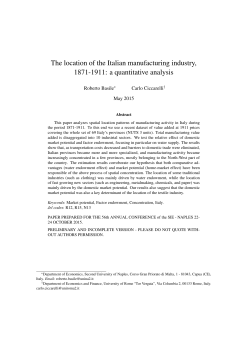 The location of the Italian manufacturing industry, 1871